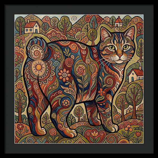 Manx Cat In Vibrant Landscape