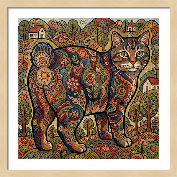 Manx Cat In Vibrant Landscape