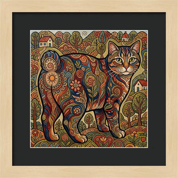 Manx Cat In Vibrant Landscape