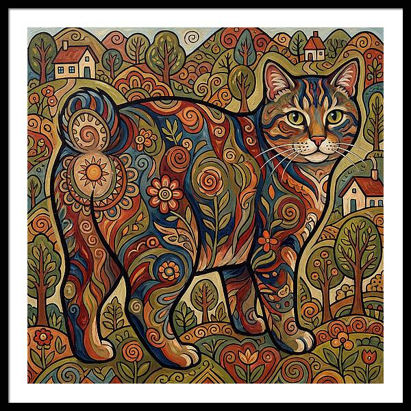 Manx Cat In Vibrant Landscape