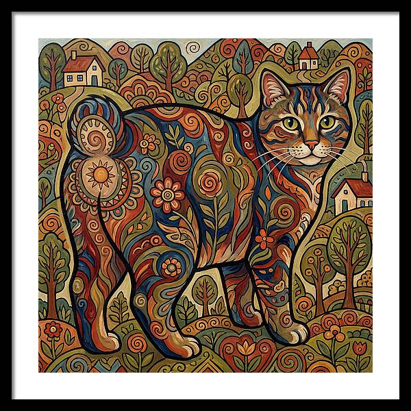 Manx Cat In Vibrant Landscape