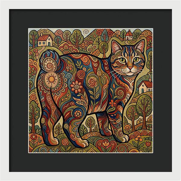 Manx Cat In Vibrant Landscape