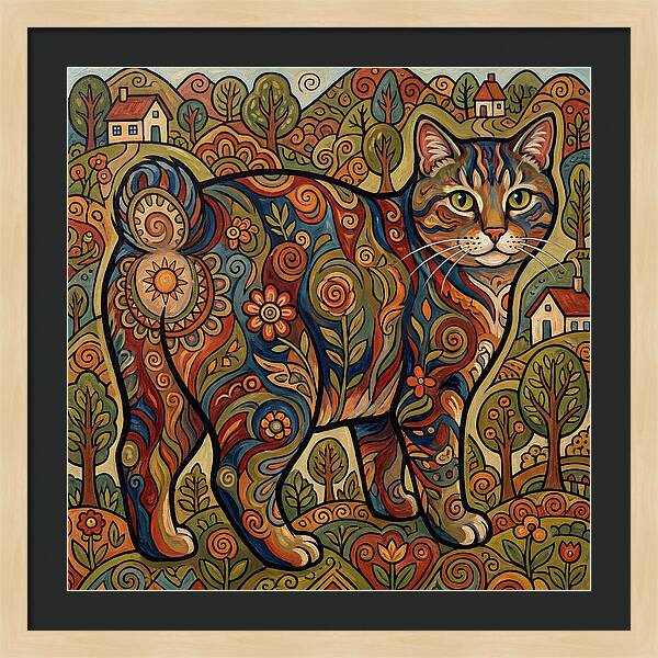 Manx Cat In Vibrant Landscape