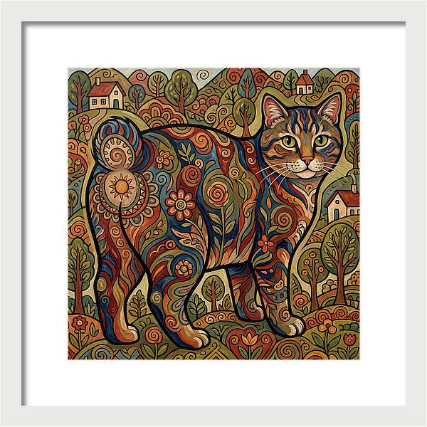 Manx Cat In Vibrant Landscape