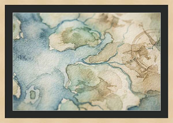 Map Watercolor Landscape