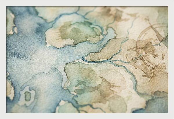 Map Watercolor Landscape