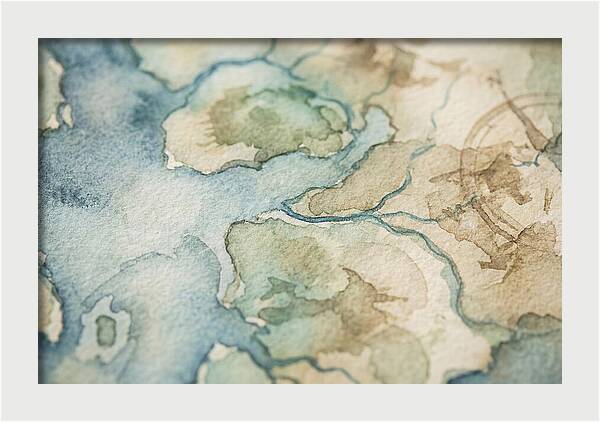 Map Watercolor Landscape