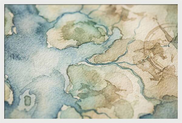 Map Watercolor Landscape