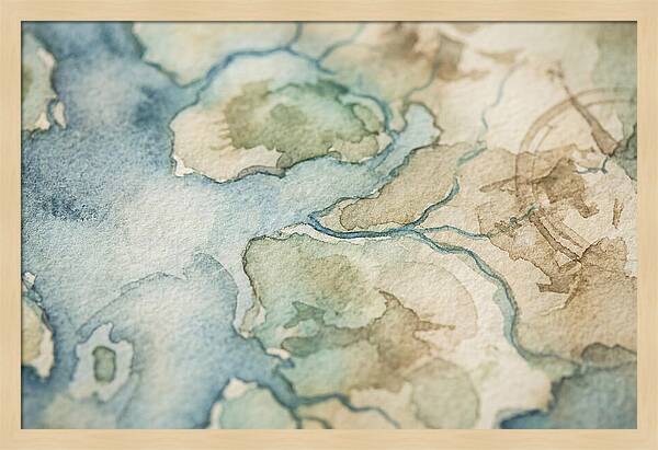 Map Watercolor Landscape