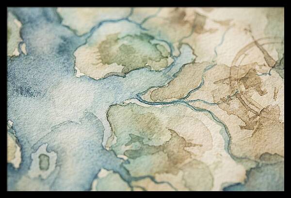 Map Watercolor Landscape