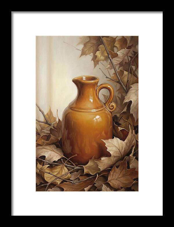 Maple Syrup Pitcher Among Leaves