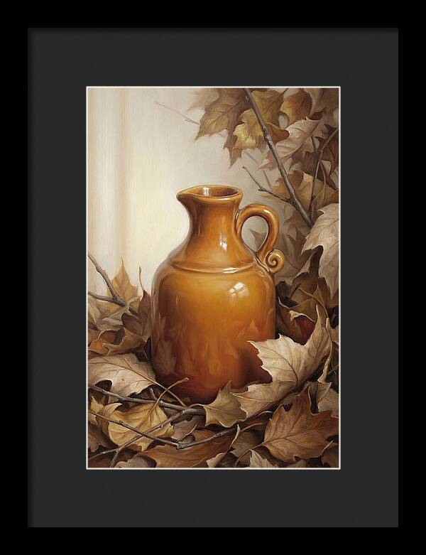 Maple Syrup Pitcher Among Leaves