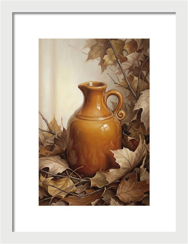 Maple Syrup Pitcher Among Leaves