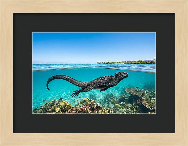 Marine Iguana Swimming Gracefully