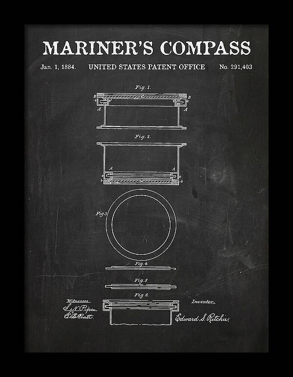 Mariner's Compass Chalkboard Patent Us291403
