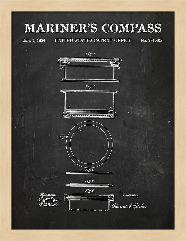 Mariner's Compass Chalkboard Patent Us291403