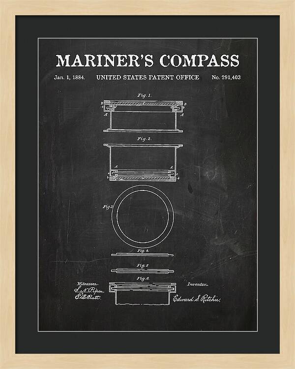 Mariner's Compass Chalkboard Patent Us291403