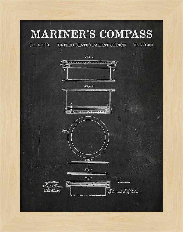 Mariner's Compass Chalkboard Patent Us291403