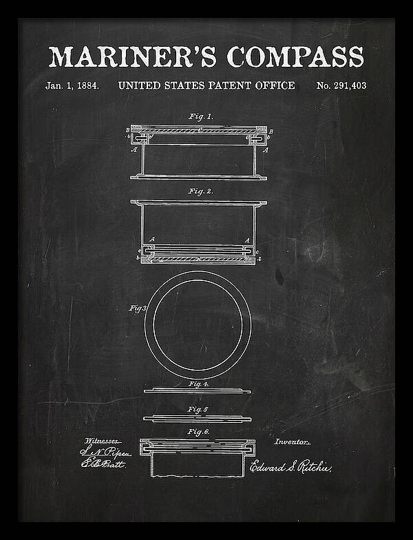 Mariner's Compass Chalkboard Patent Us291403