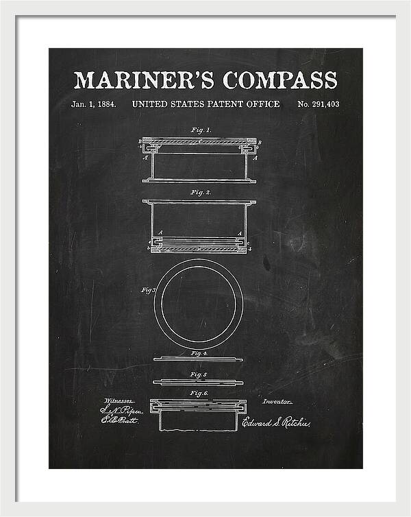 Mariner's Compass Chalkboard Patent Us291403