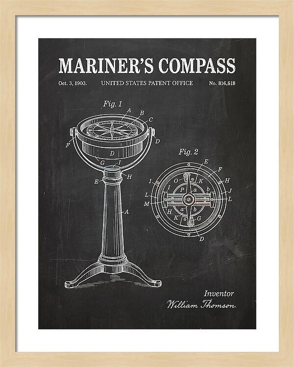 Mariner's Compass Chalkboard Patent Us816618