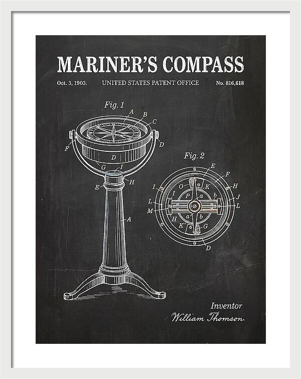 Mariner's Compass Chalkboard Patent Us816618