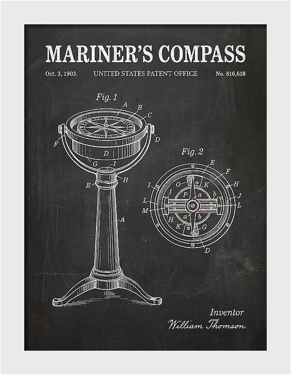 Mariner's Compass Chalkboard Patent Us816618