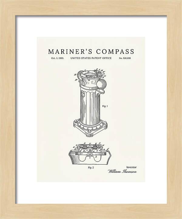 Mariner's Compass Minimalist Patent Us816618