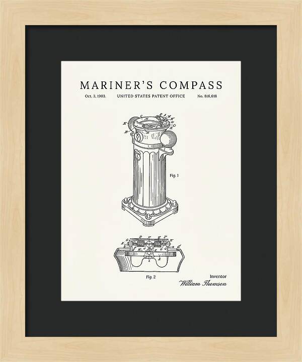 Mariner's Compass Minimalist Patent Us816618