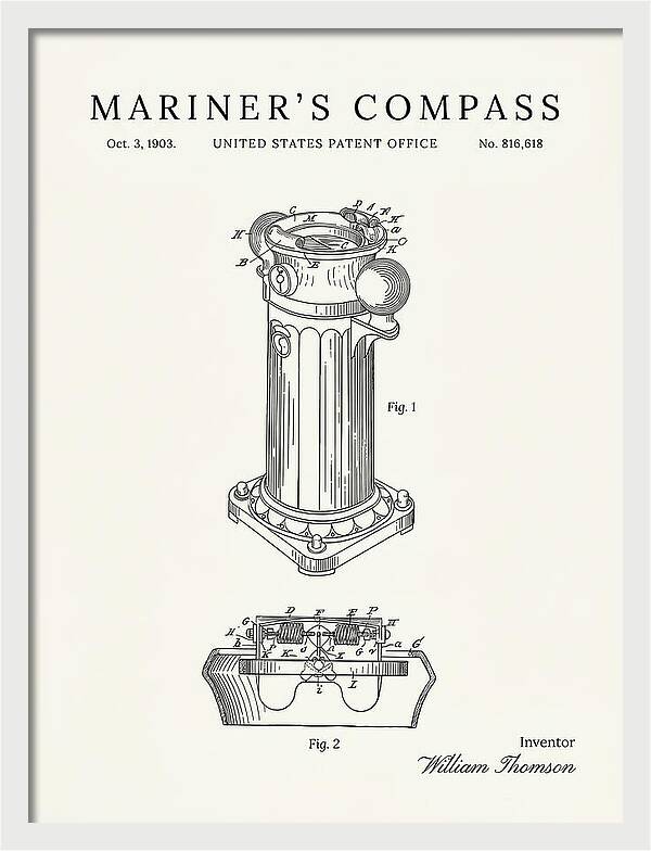 Mariner's Compass Minimalist Patent Us816618