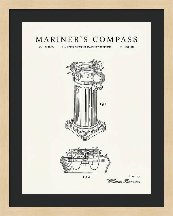 Mariner's Compass Minimalist Patent Us816618