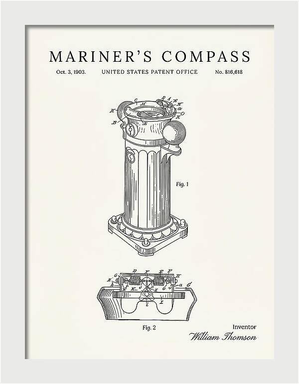 Mariner's Compass Minimalist Patent Us816618