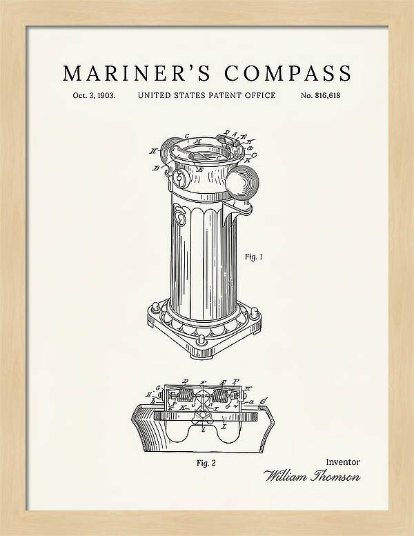 Mariner's Compass Minimalist Patent Us816618