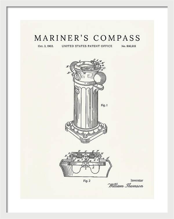 Mariner's Compass Minimalist Patent Us816618