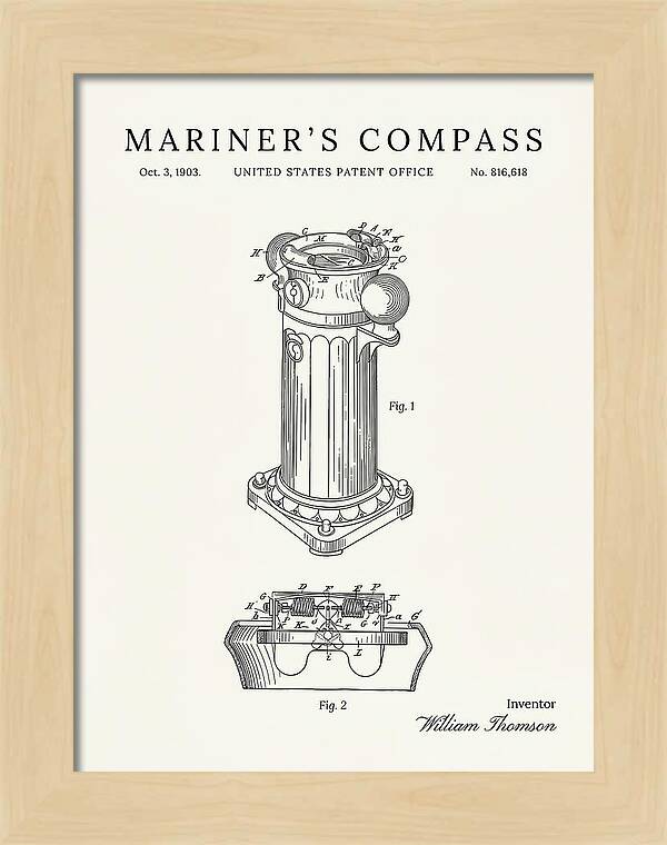 Mariner's Compass Minimalist Patent Us816618