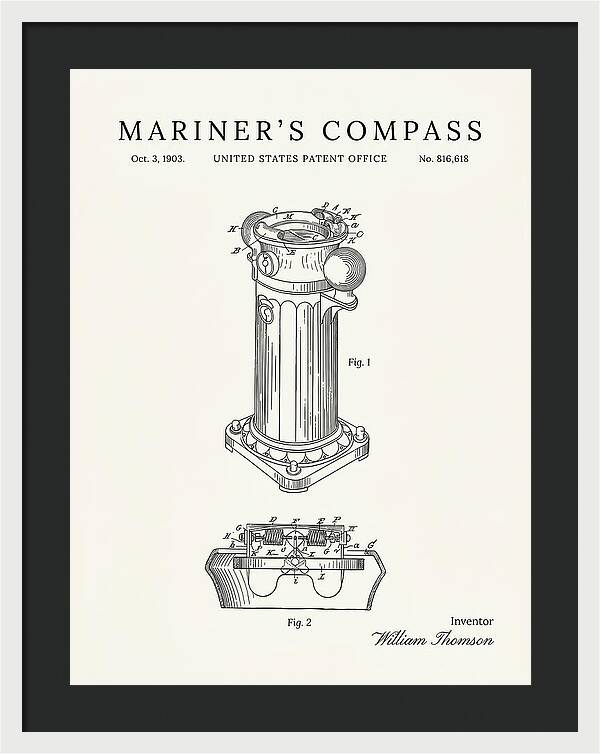 Mariner's Compass Minimalist Patent Us816618