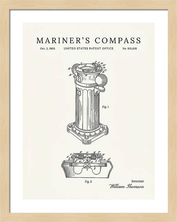 Mariner's Compass Minimalist Patent Us816618