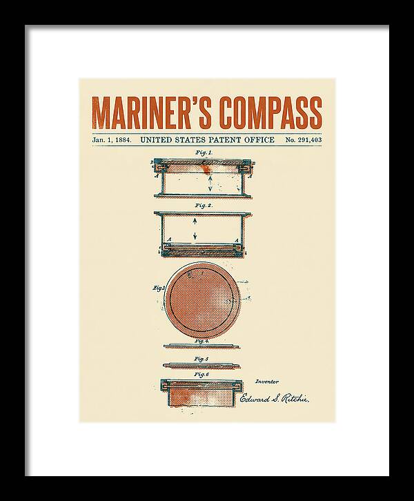 Mariner's Compass Retro Patent Us291403