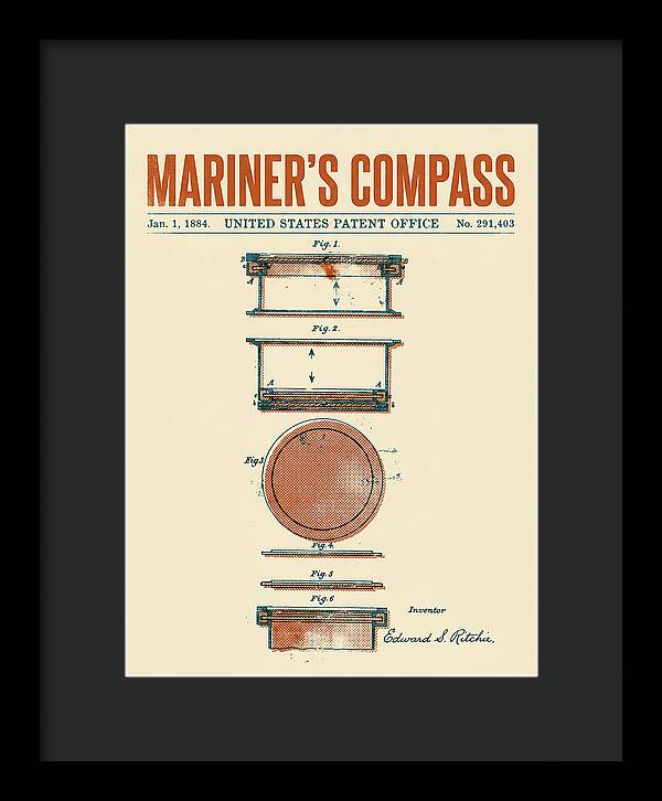 Mariner's Compass Retro Patent Us291403