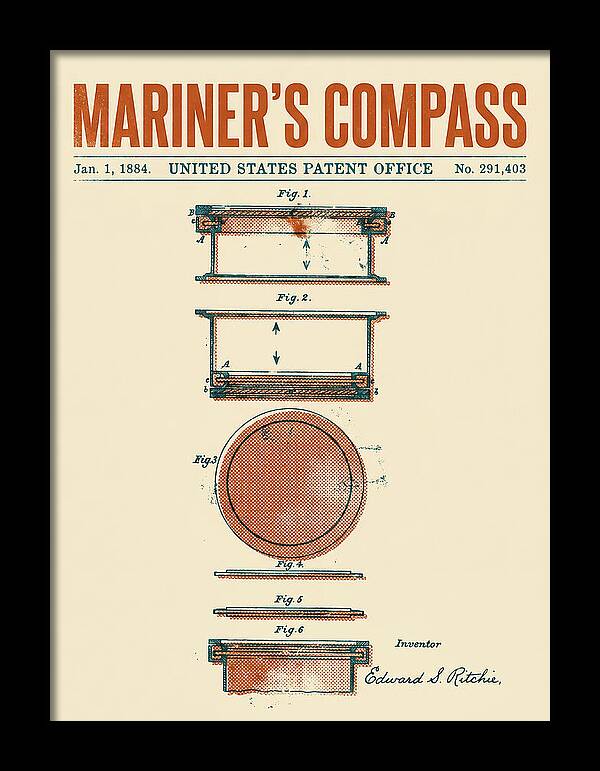 Mariner's Compass Retro Patent Us291403
