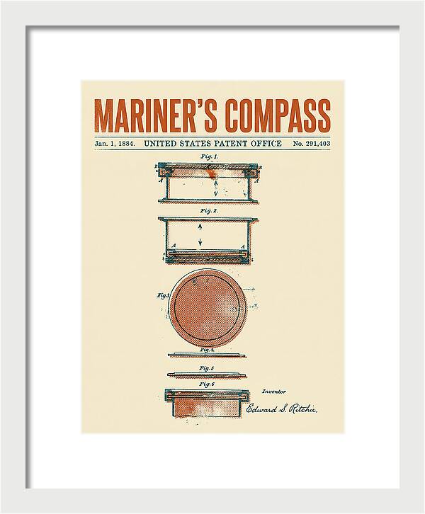 Mariner's Compass Retro Patent Us291403