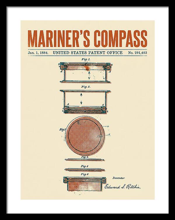 Mariner's Compass Retro Patent Us291403