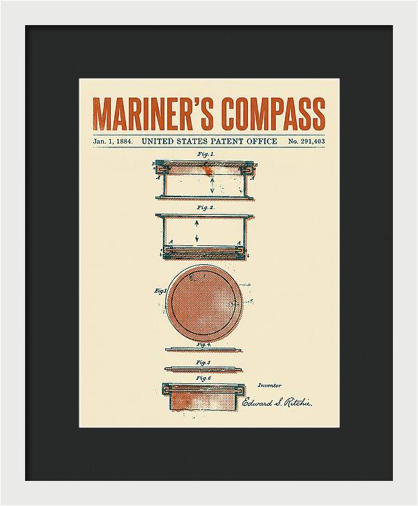 Mariner's Compass Retro Patent Us291403
