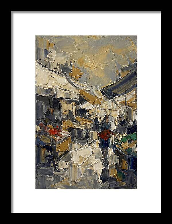 Marketplace Scene In Palette Knife Style