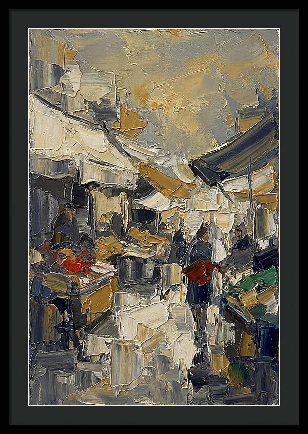 Marketplace Scene In Palette Knife Style