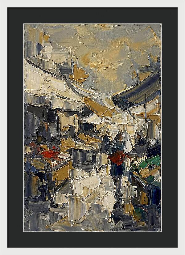 Marketplace Scene In Palette Knife Style