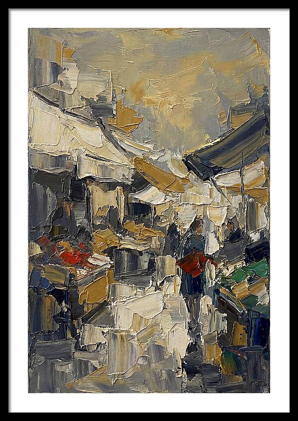 Marketplace Scene In Palette Knife Style