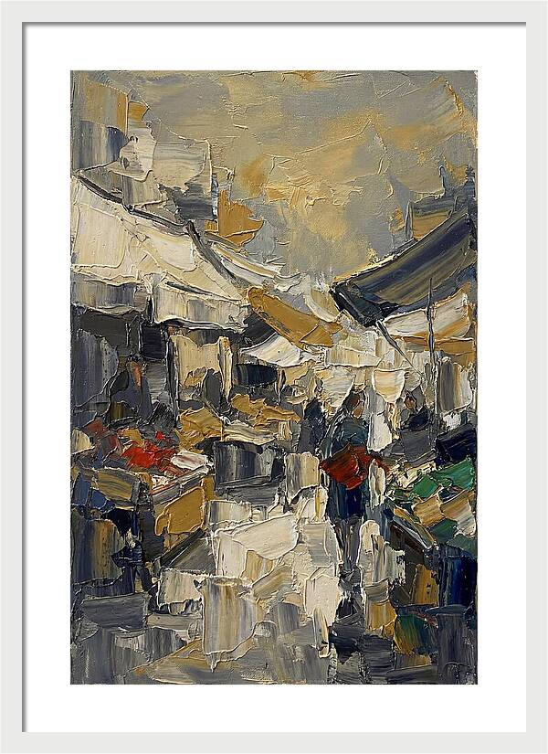 Marketplace Scene In Palette Knife Style