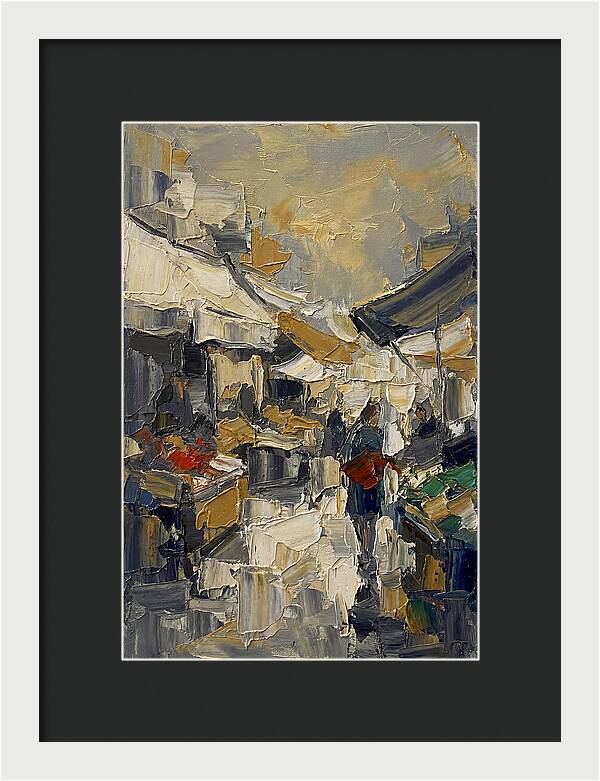 Marketplace Scene In Palette Knife Style