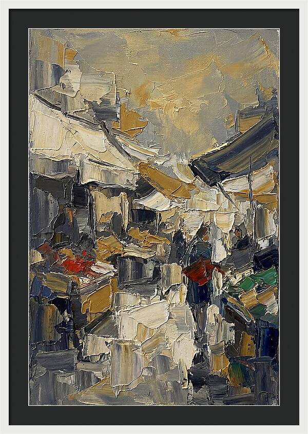Marketplace Scene In Palette Knife Style